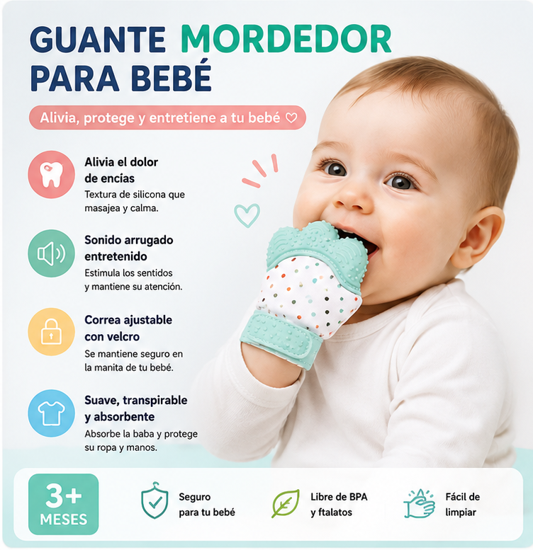 Guante Mordedor Dentición Para Bebes