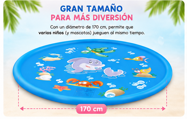 Piscina Alfombra Lanza Agua 170 cm